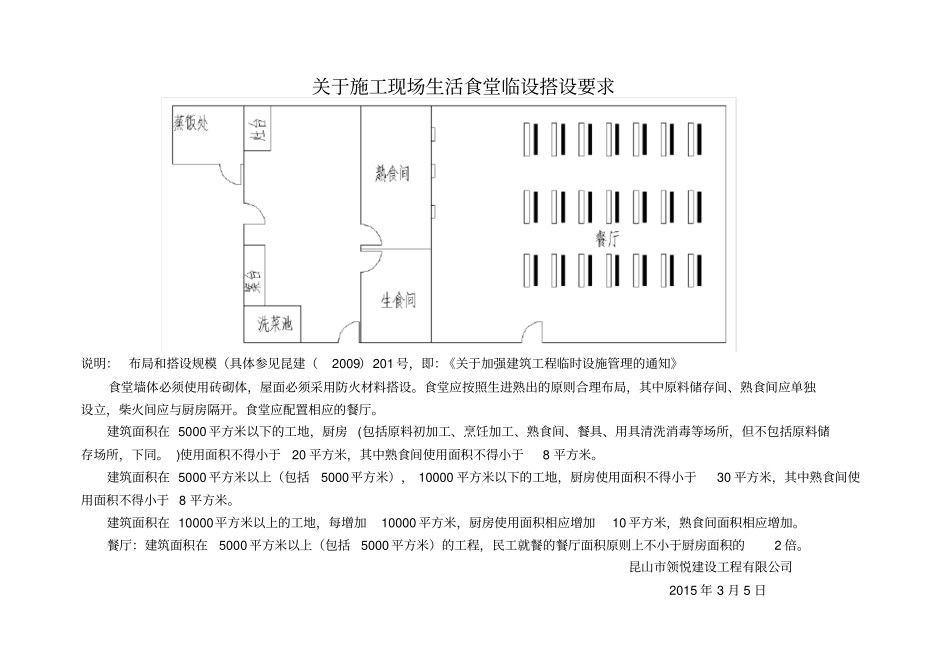施工现场生活食堂临设搭设要求_第1页