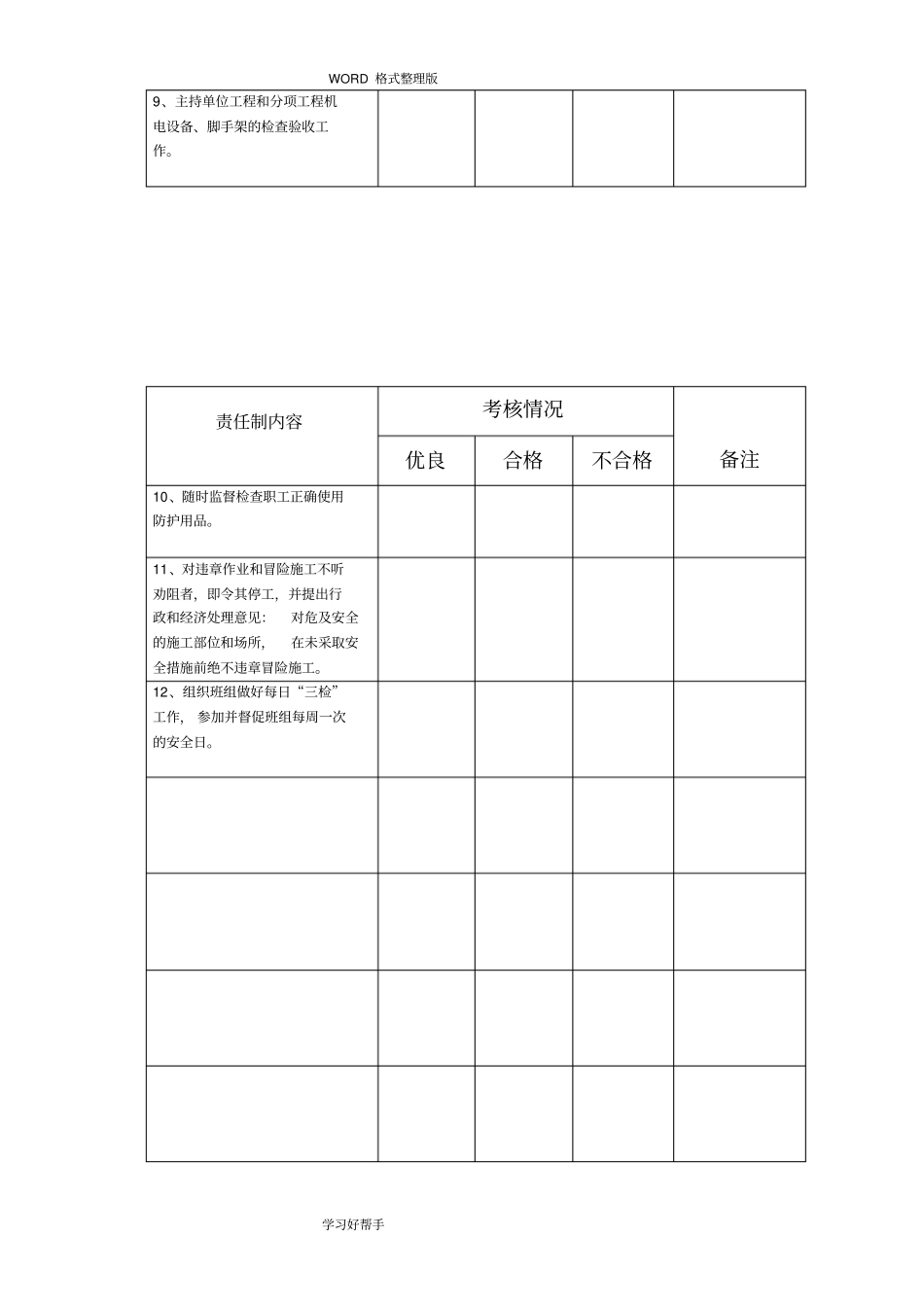 施工现场管理人员责任制考核_第2页