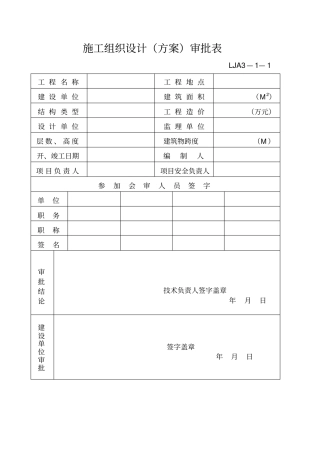 施工组织设计方案审批表