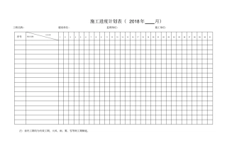 施工进度计划表空白
