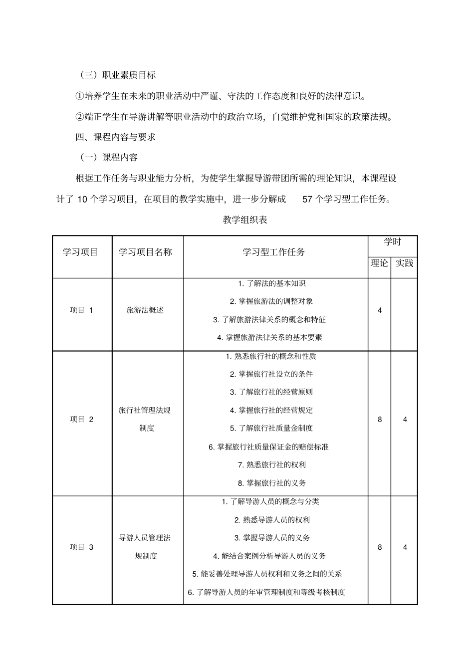 旅游政策与法规课程标准_第3页