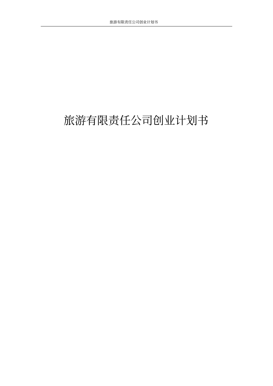 旅游有限责任公司创业计划书_第1页