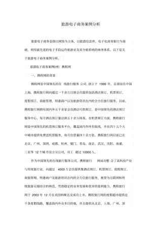 旅游电子商务案例分析资料