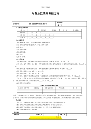 财务总监绩效考核方案