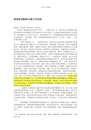 财务部2024年度工作总结-依依
