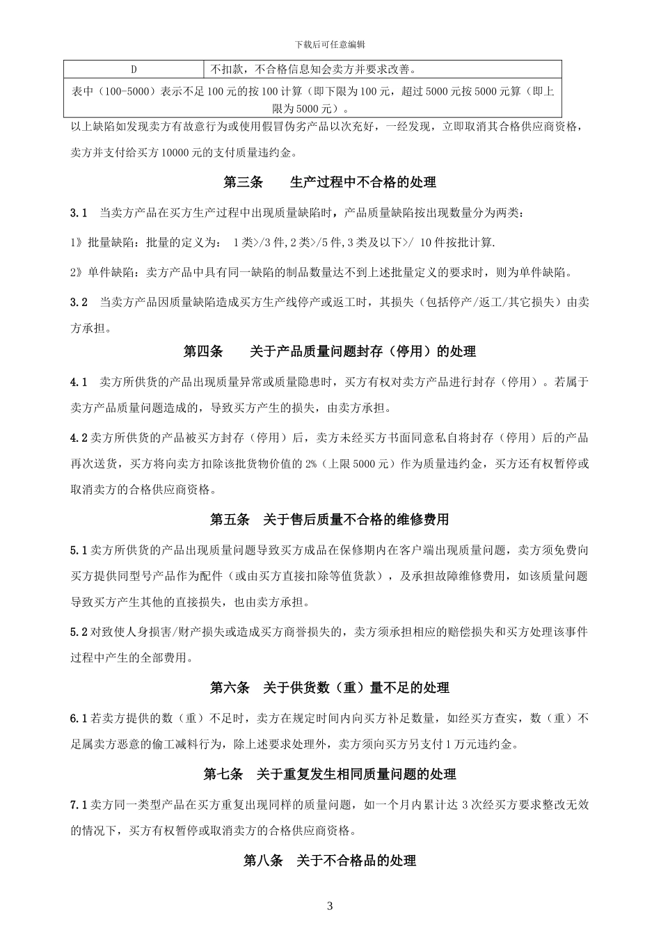 质量保证协议()_第3页