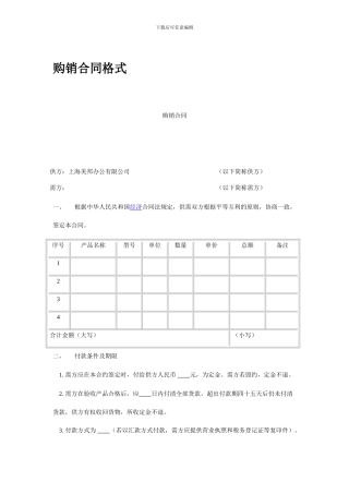 购销合同格式