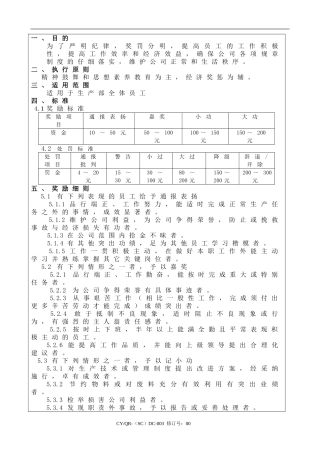 车间劳动纪律奖罚制度