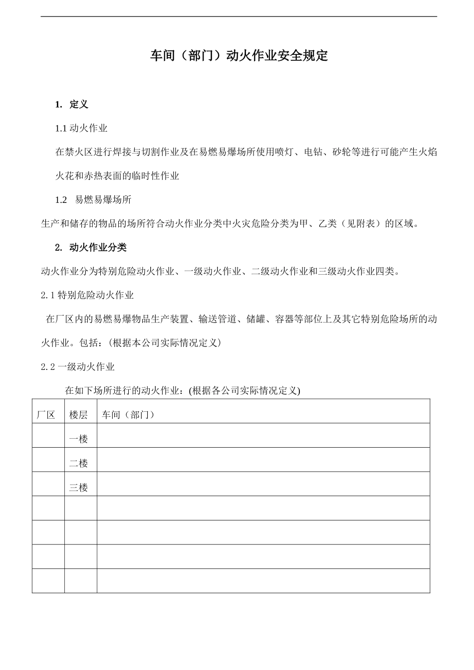 车间动火作业安全规定_第1页