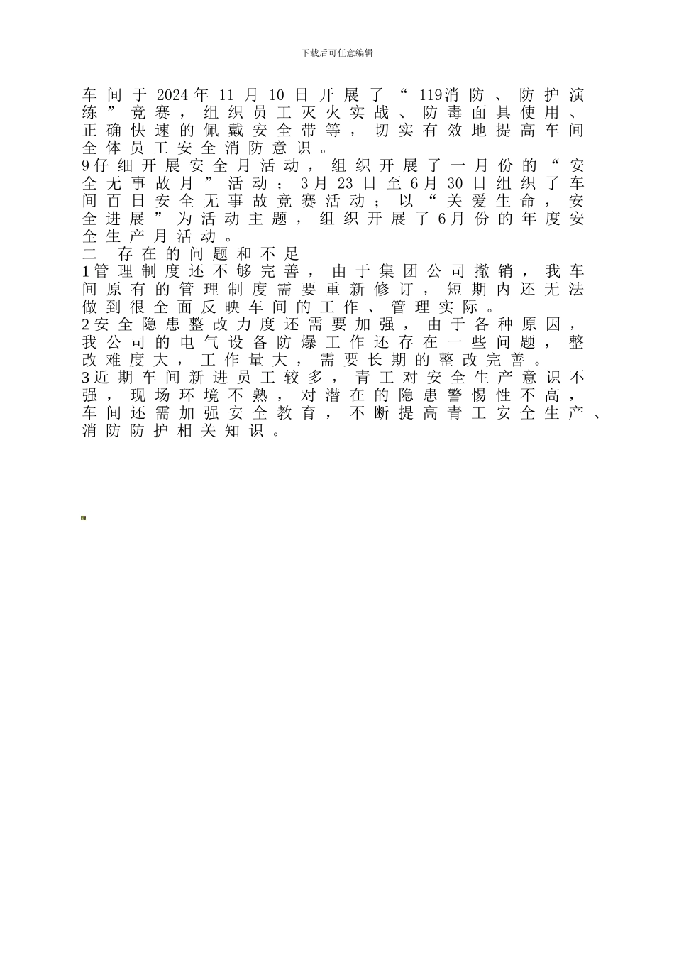 车间年度安全工作总结._第3页