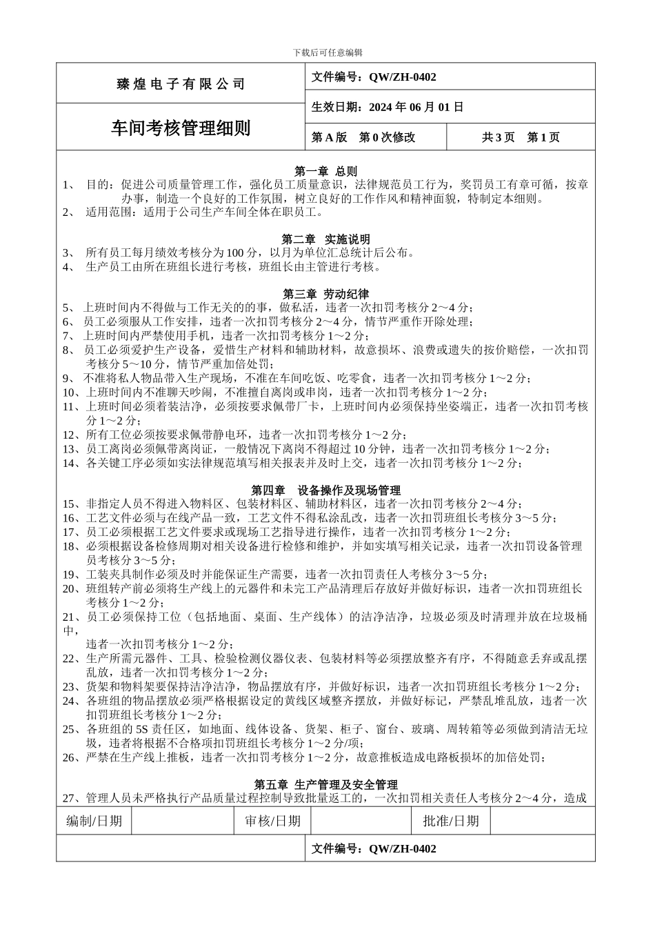 车间考核制度_第1页