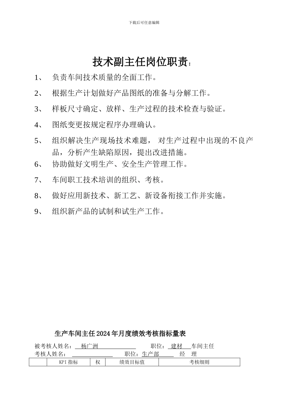 车间管理人员职责与考核方案_第3页