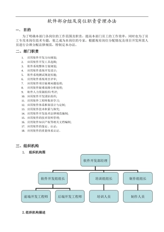 软件部岗位职责管理办法111