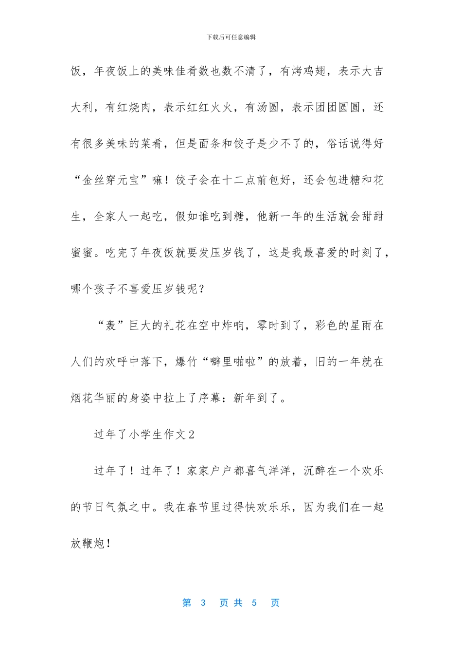 过年了作文二年级_第3页