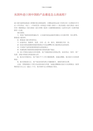 进口商品流程0
