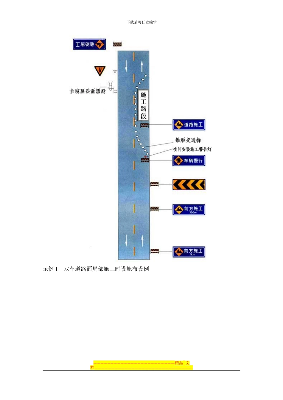 道路交通安全标示大全-道路交通施工安全设施设置示例_第1页