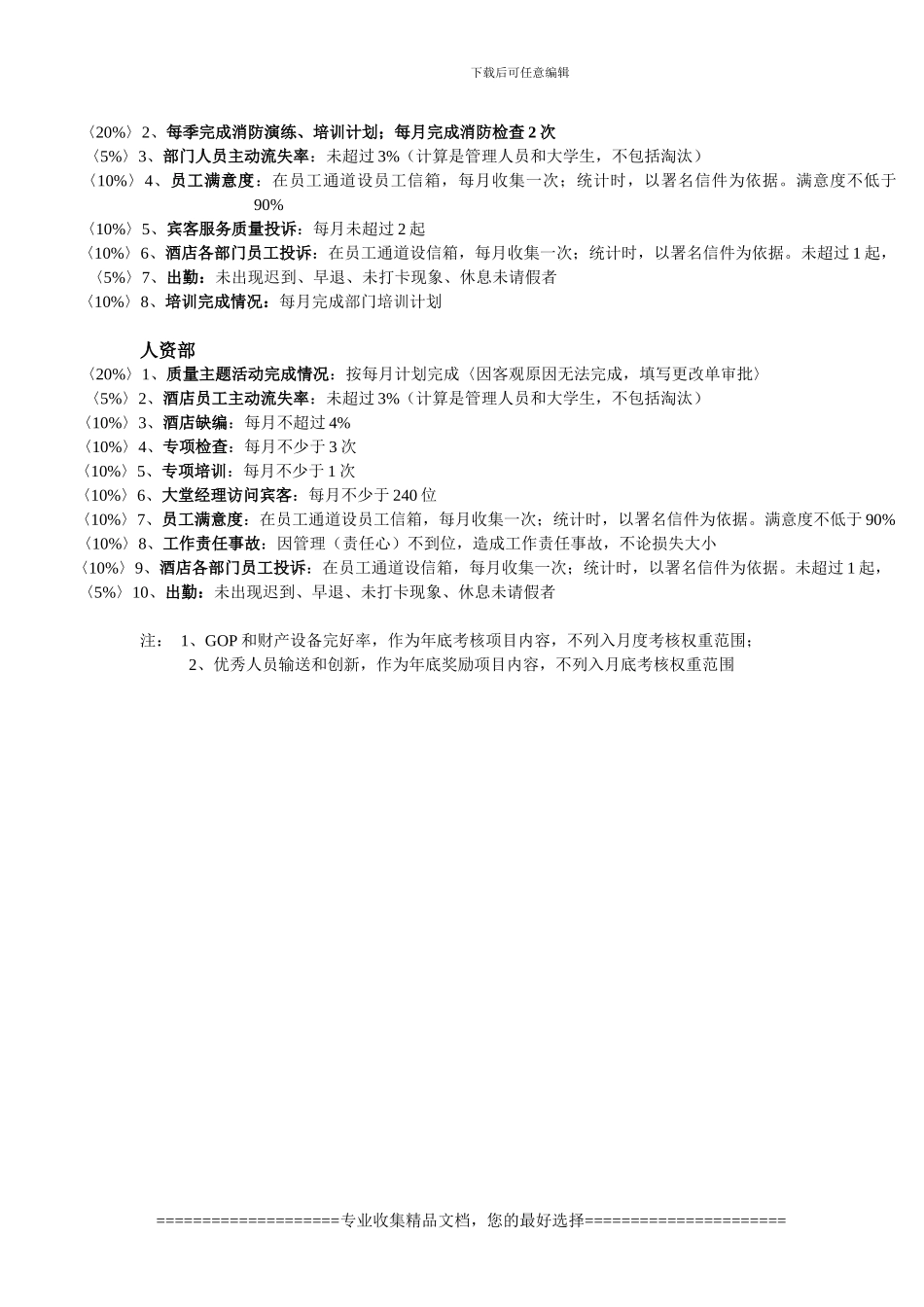 部门经理目标管理绩效考评各项指标_第3页