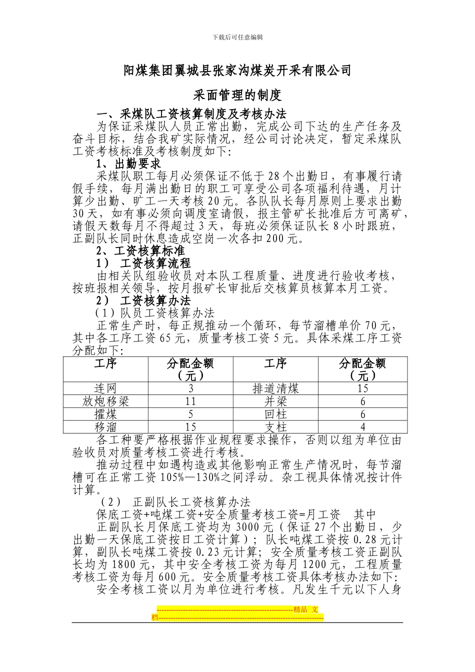 采煤队管理的制度_第1页