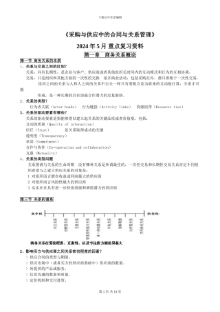 采购与供应中的合同与关系管理