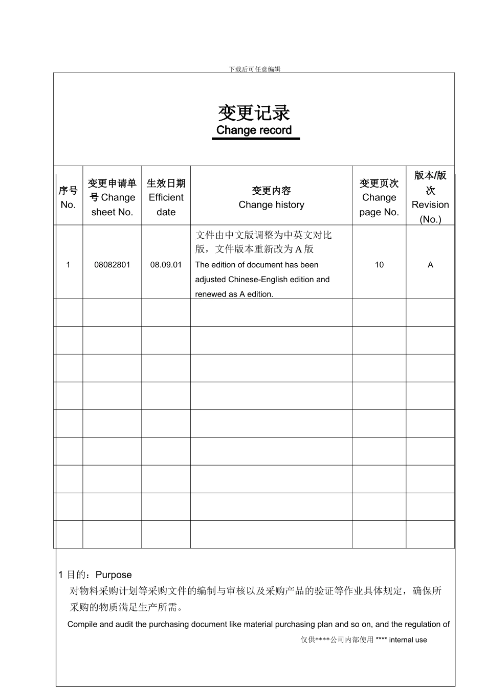 采购控制程序-上市公司-中英文版_第2页