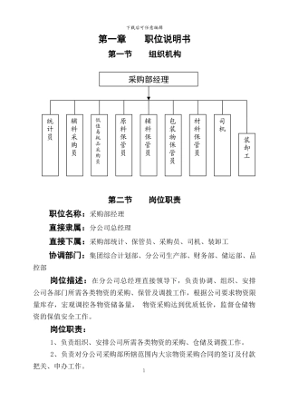采购部经理岗位作业指导书