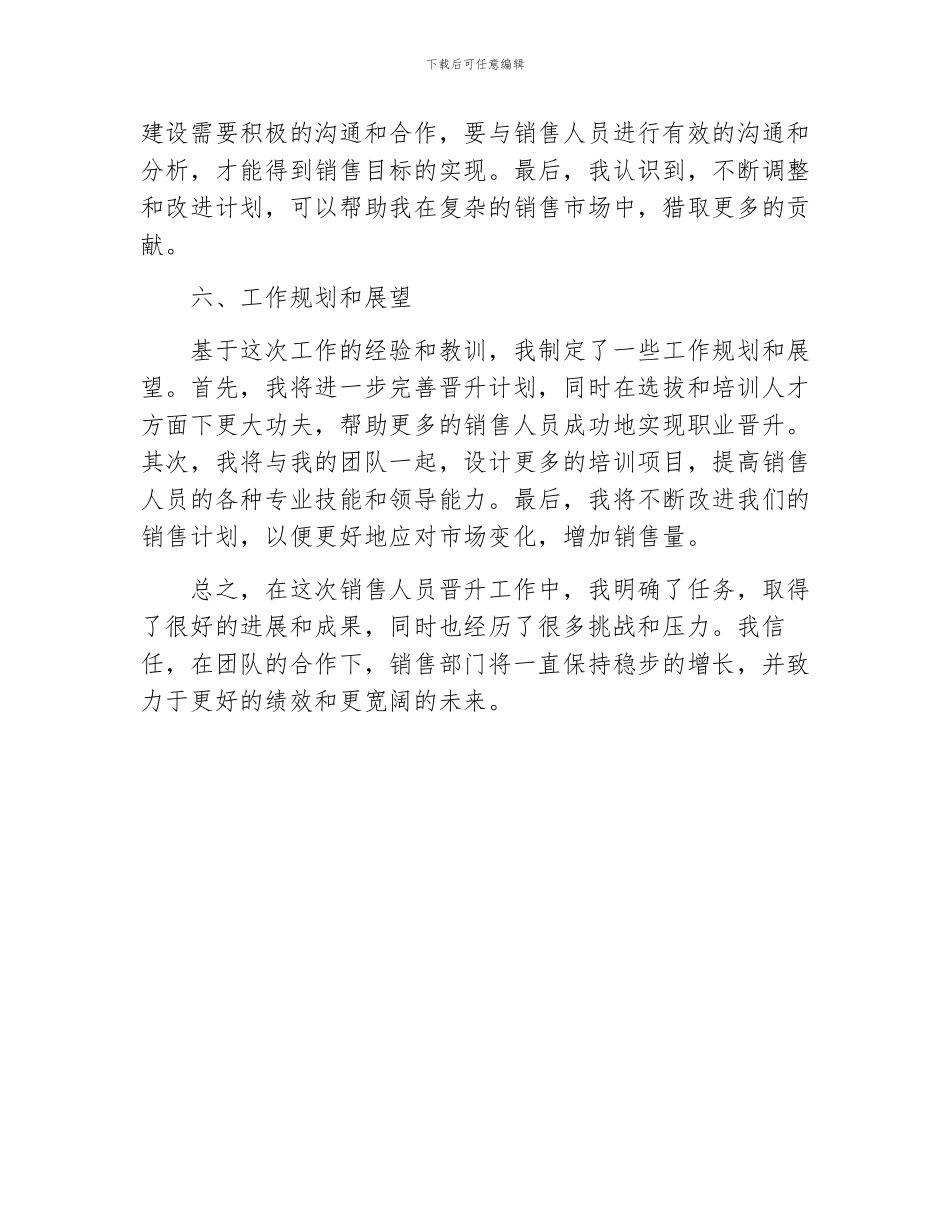 销售人员晋升工作总结_第3页