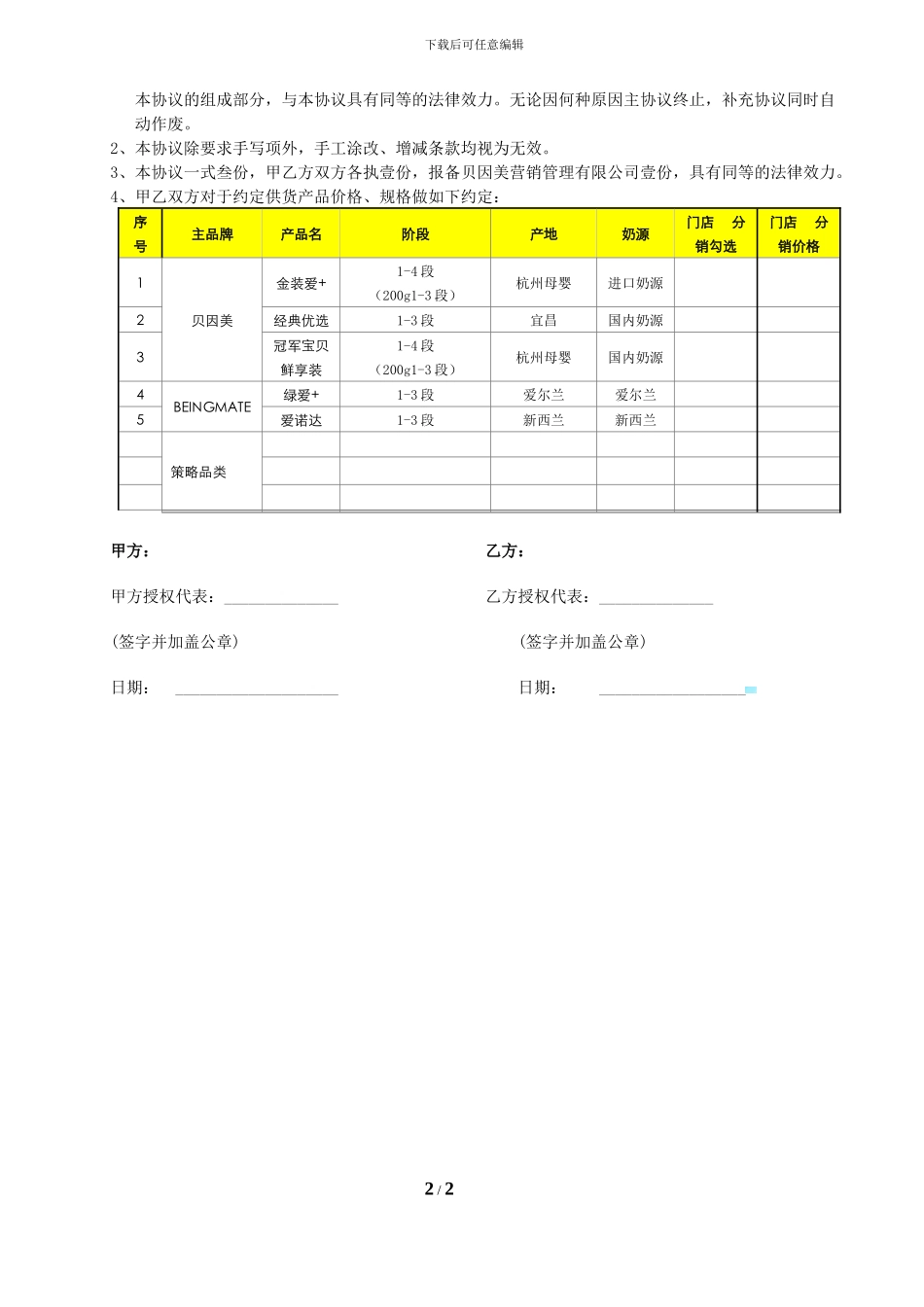 门店供货协议_第2页