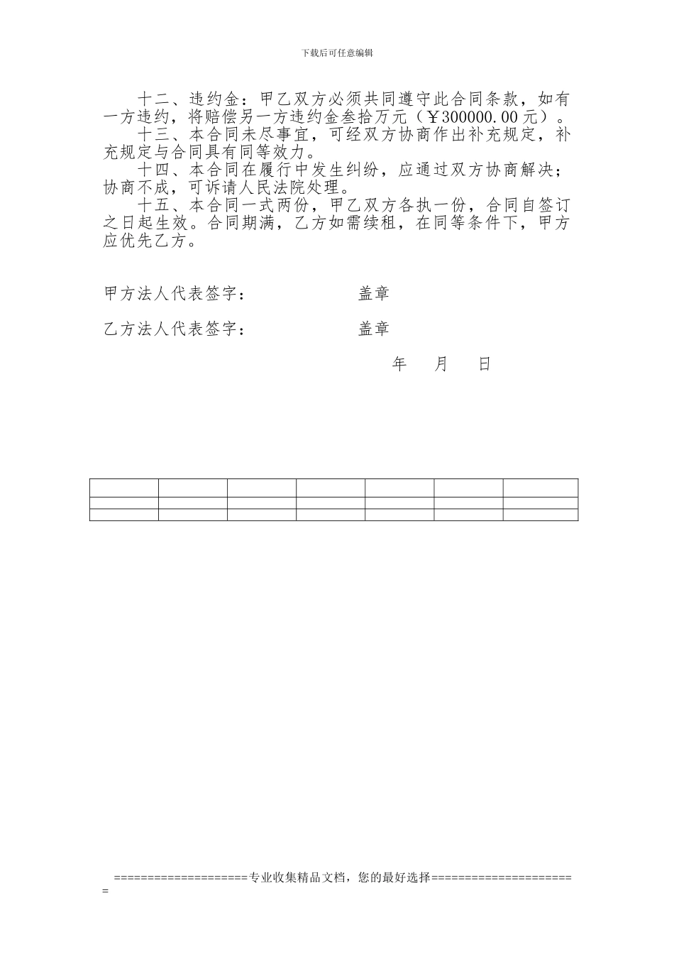 门面租赁合同协议书修改_第2页