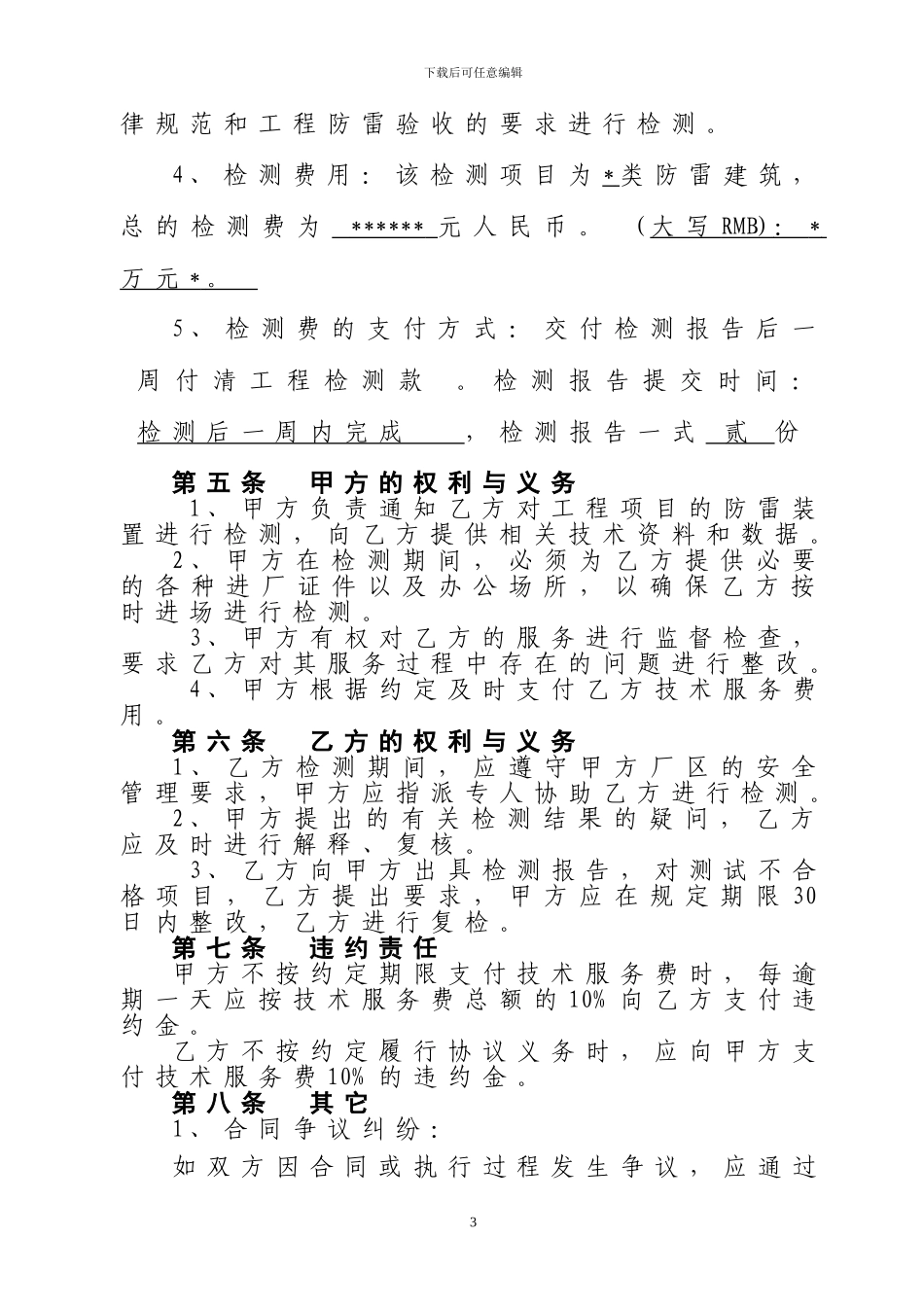 防雷检测合同(模板)_第3页
