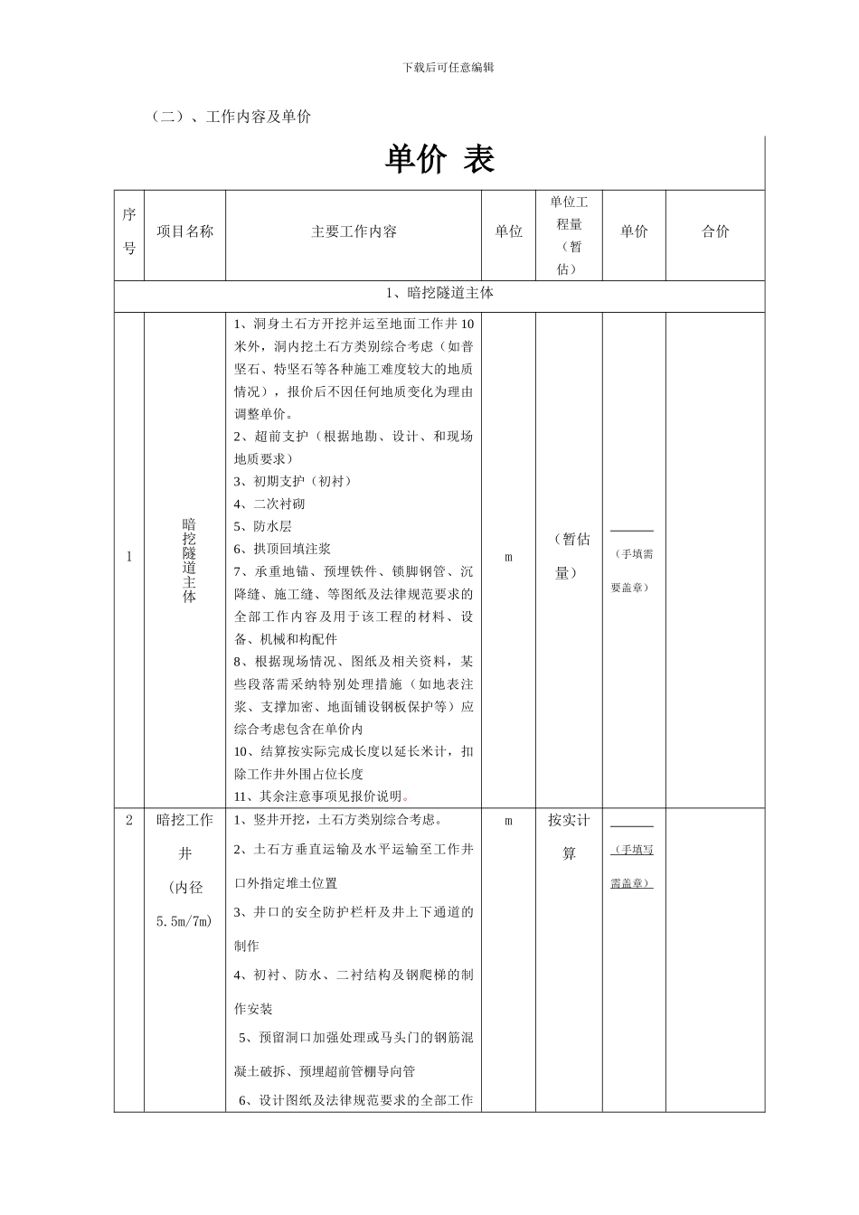 隧道暗挖劳务分包合同_第2页