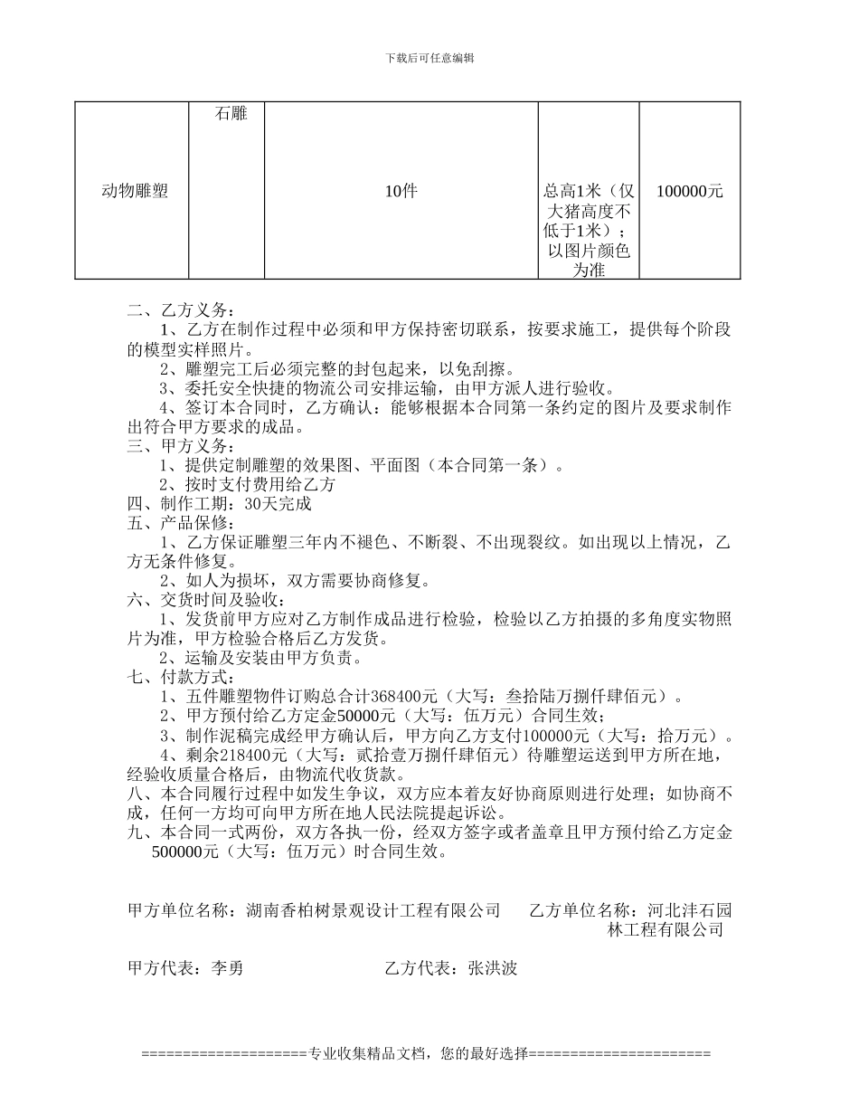 雕塑订购合同3.16_第2页