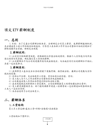 顶尖量贩式KTV薪资制度