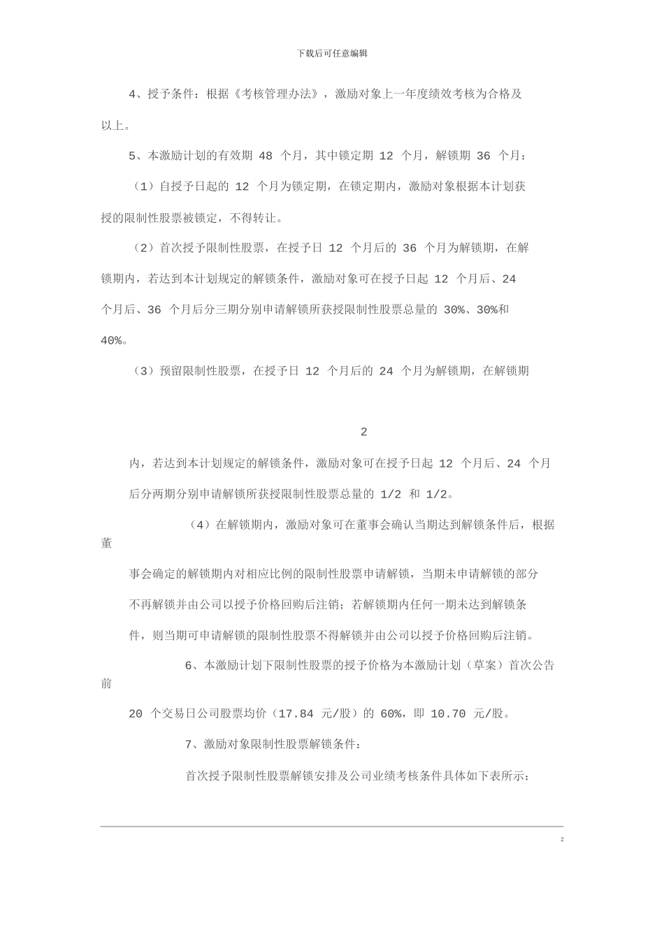 飞力达限制性股权激励_第2页