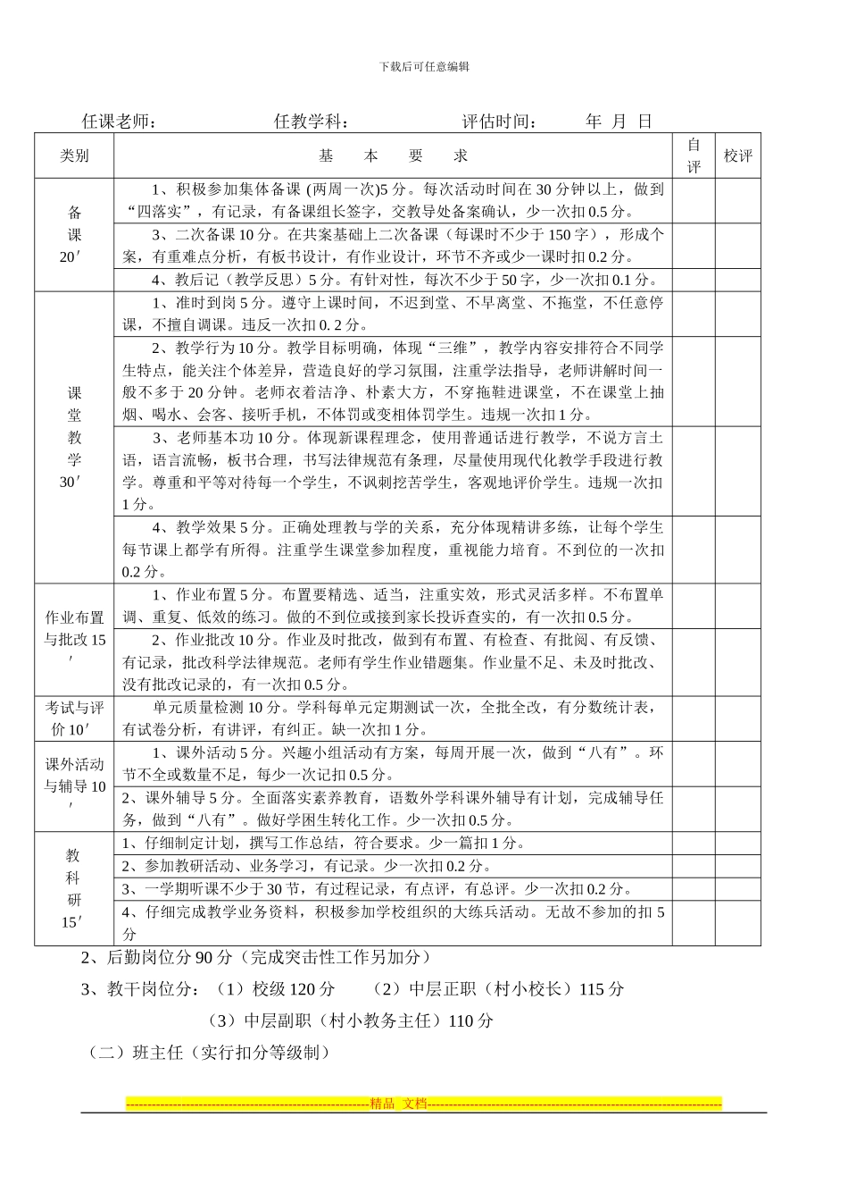 鲍集中心小学教师绩效考核办法_第3页