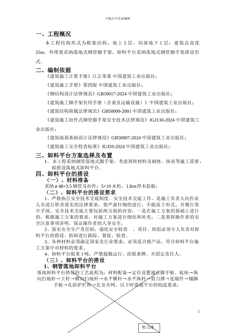 ()钢管落地式卸料平台施工方案_第2页