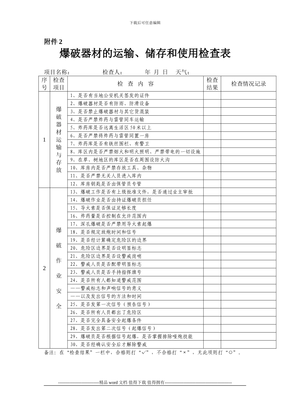 0-2施工现场检查表_第1页