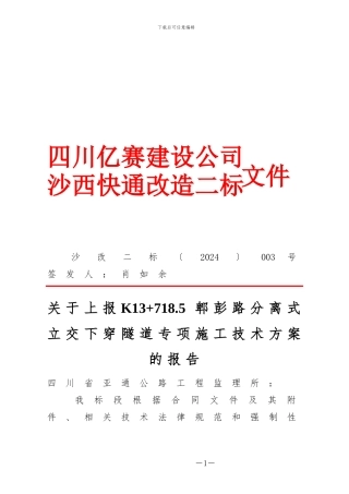 003隧道专项施工技术方案