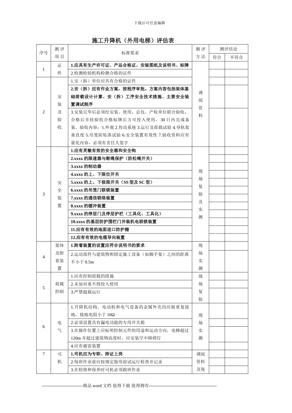 10.施工升降机评估表Microsoft-Word-文档-_第1页
