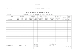 11-5—施工现场电气设备检查记录表