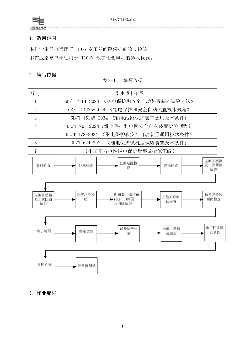 110kV主变压器间隔保护施工作业指导书DLJB-ZW-10_第3页