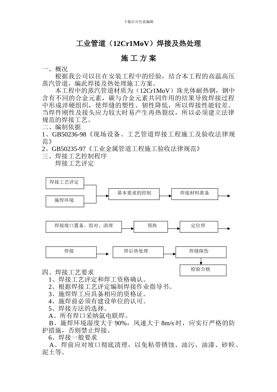 12Cr1MoV焊接施工方案_第1页