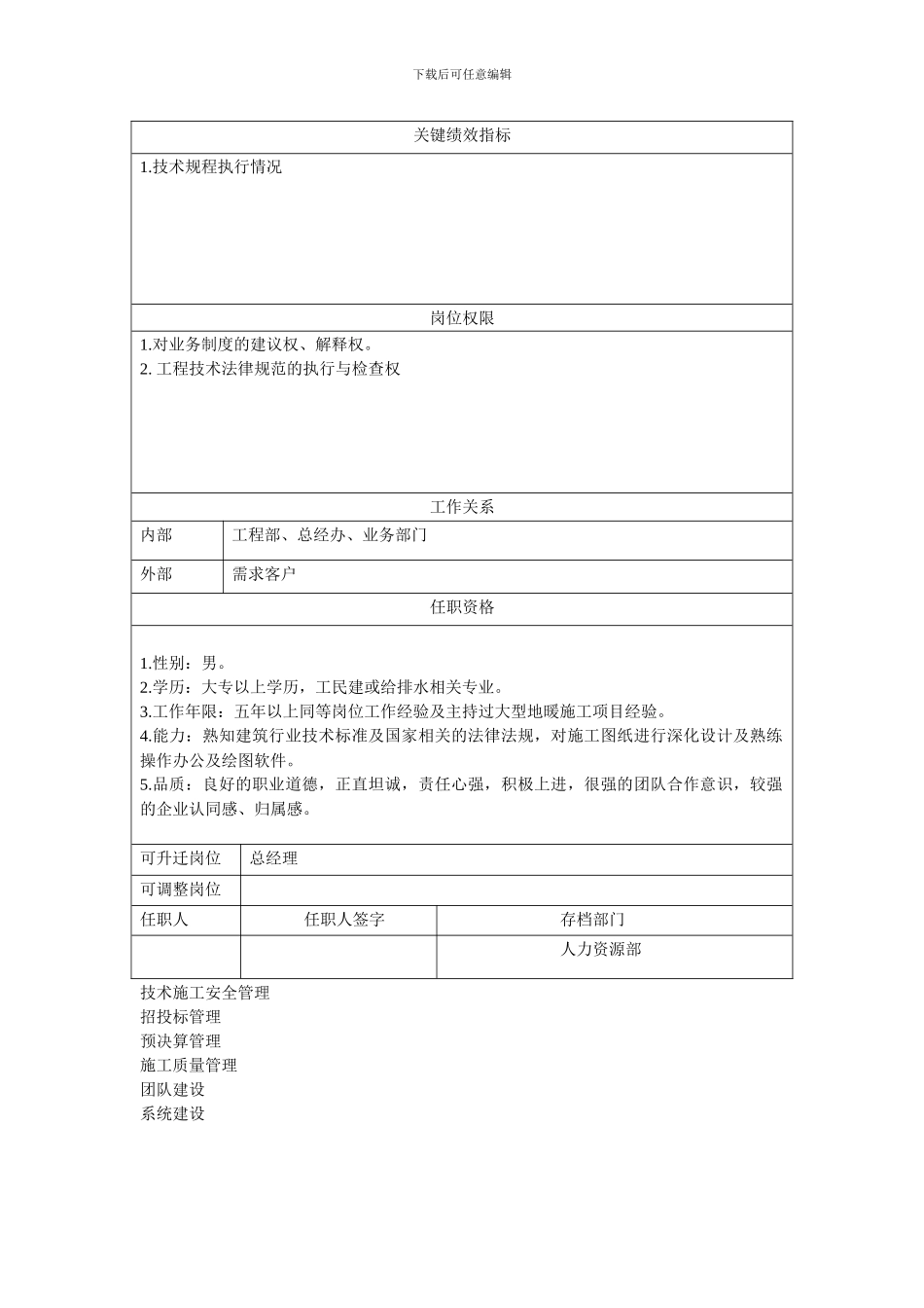 12总工程师岗位说明书_第2页