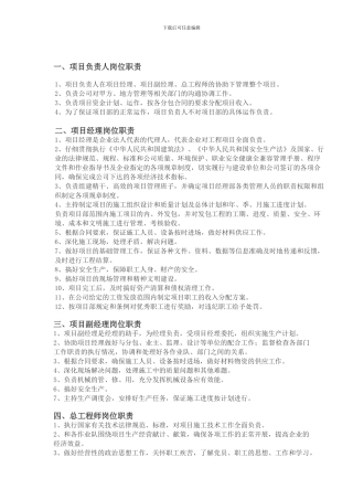 1、昆明云天化土石方工程项目部人员岗位责任制度