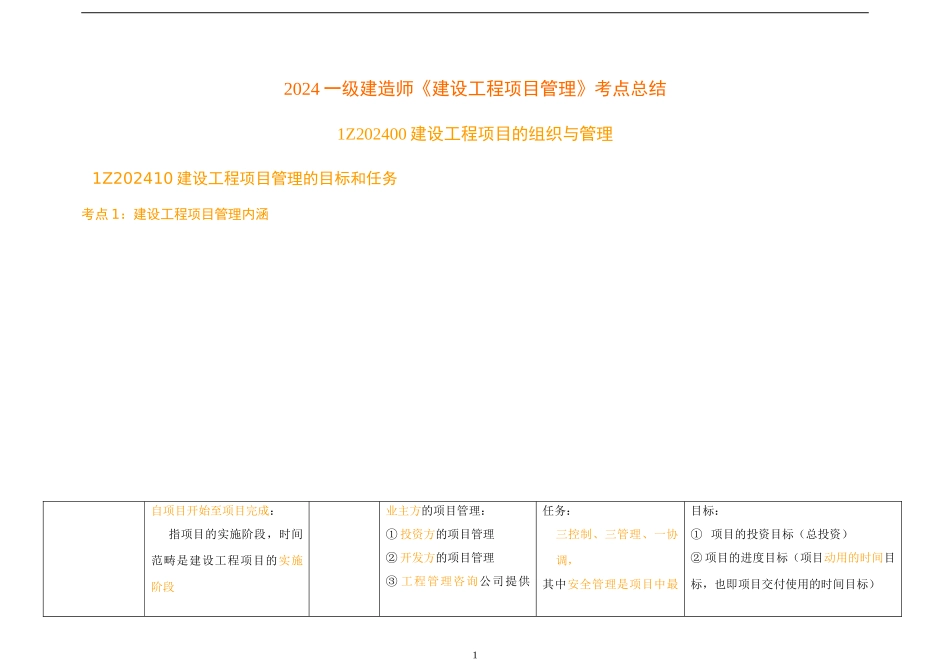 2024一建《建设工程项目管理》_第1页