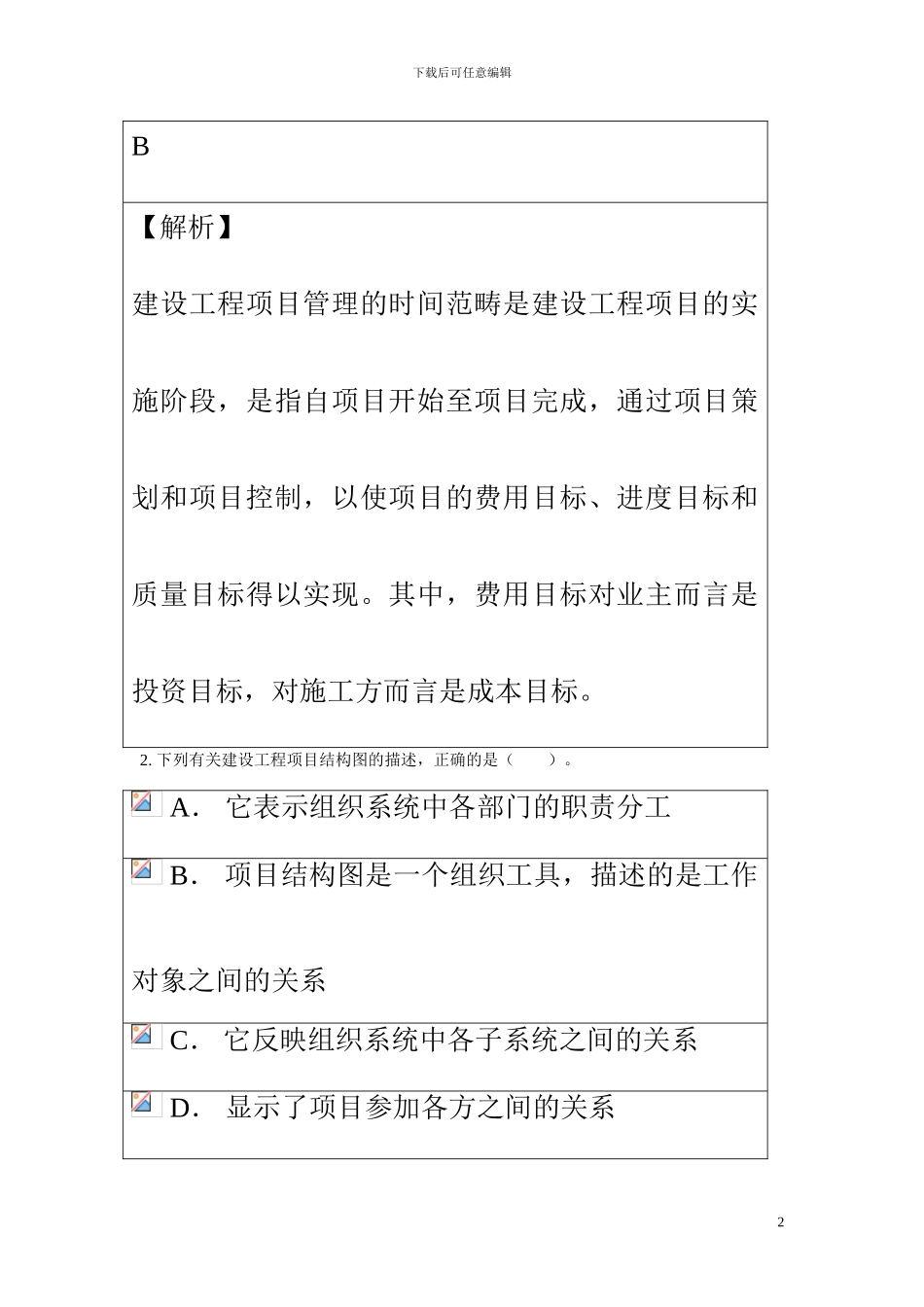 2024年一级建造师《建设工程项目管理》真题题库_第2页