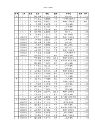 2024年中超完整赛程表