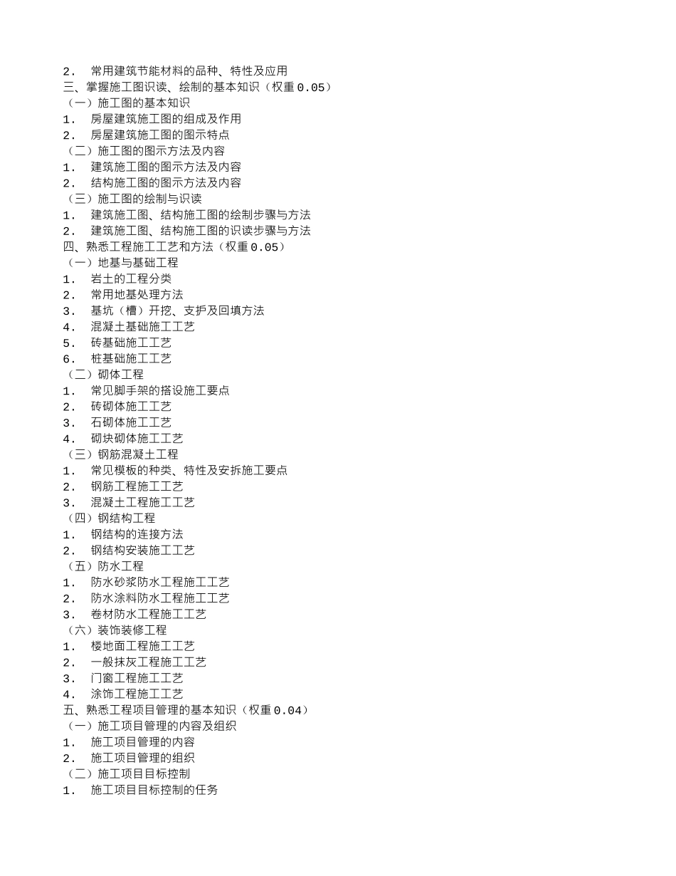 2024年二建——施工员考核评价大纲_第2页