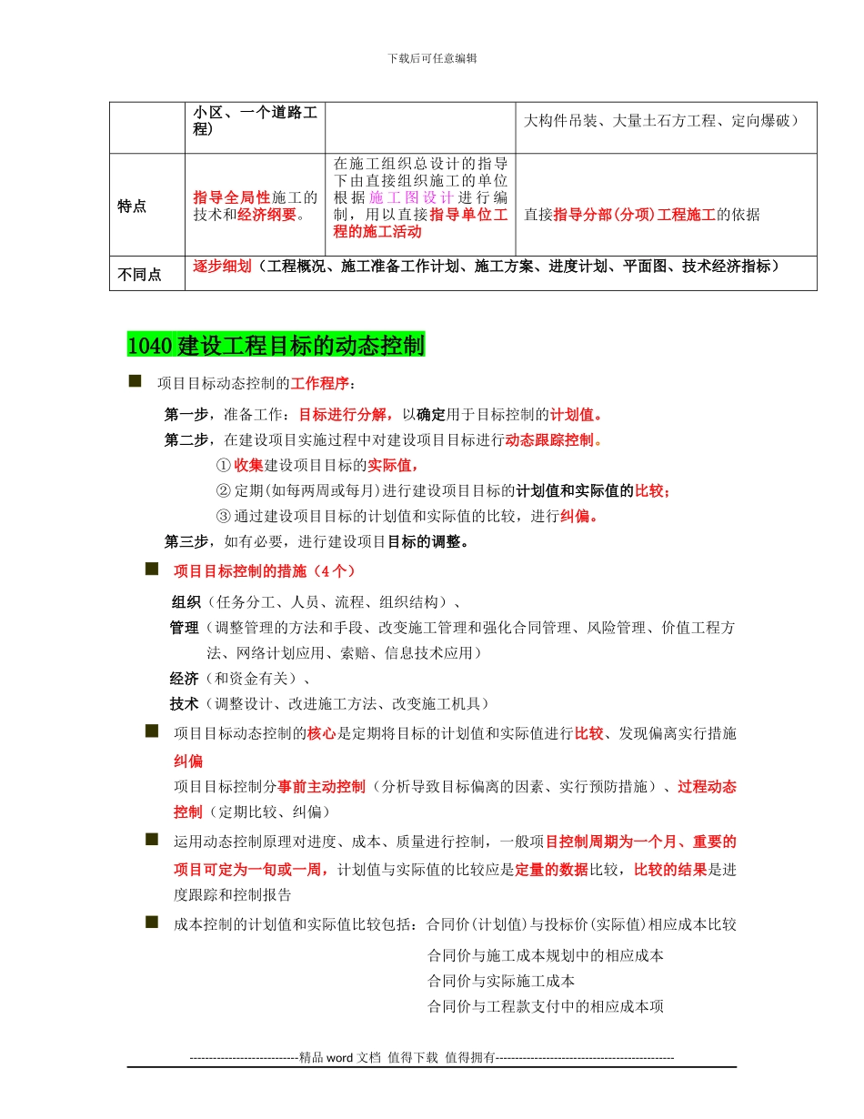 2024年二级建造师《施工管理》复习提纲打印版_第3页
