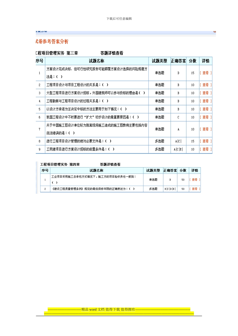 2024年招标师继续教育-工程项目管理实务答案_第2页