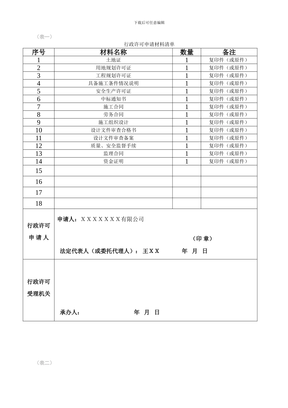 2024年施工许可证申请表、样表一套_第1页